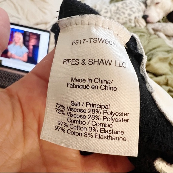 VERONICA Beard Studio Mix Media Mesh Sweater Top Size Small Black White Green - Picture 7 of 8